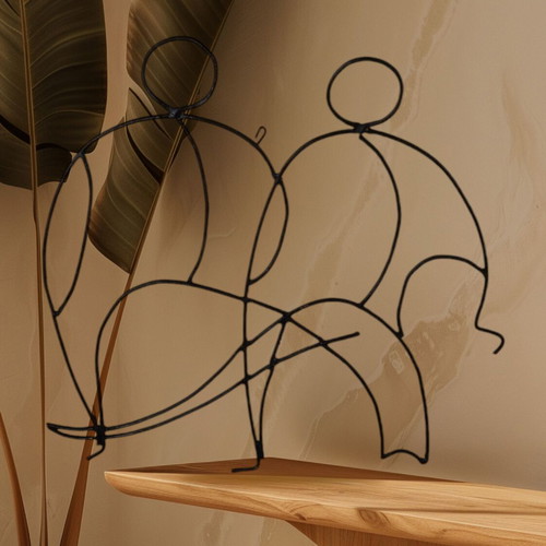Decorative Wire Art Couple 40x20 Metal New