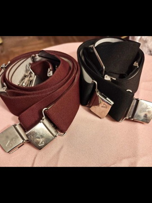 Victoria men's suspenders like new, pack of 2, black and burgundy