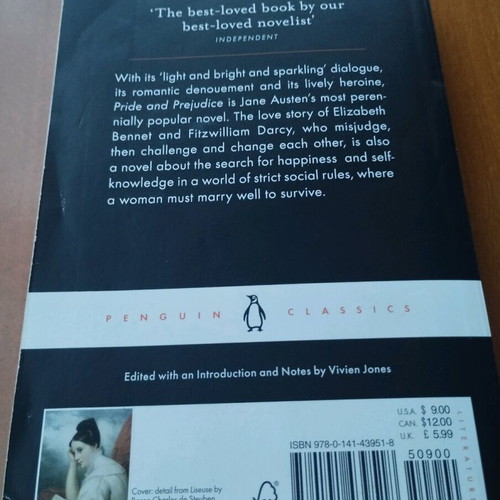 Pride and Prejudice Jane Austen Penguin Classics vintage edition like new, English