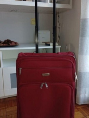 Βαλίτσα καμπίνας Saturn Travel Blue καινούργια, κόκκινο ύφασμα, 35-40 λίτρα