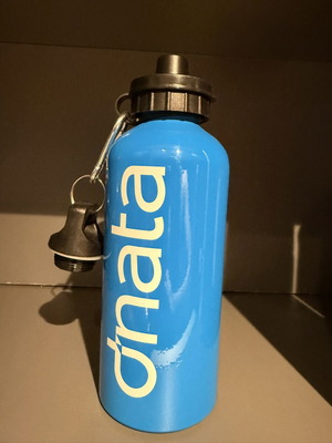 Dnata blue collectible water bottle from Dubai, new