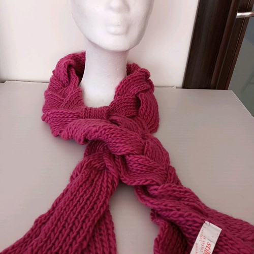 Pink braided scarf new