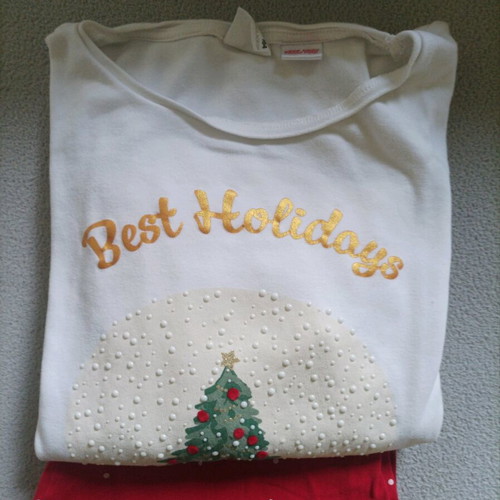 Girls' pajama like new with Christmas design for ages 13-14