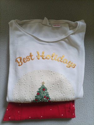 Girls' pajama like new with Christmas design for ages 13-14