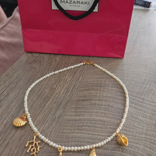 Mazaraki necklace with pearls and gold-plated summer charms