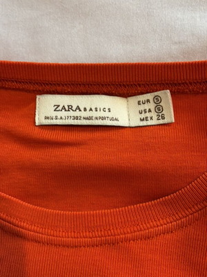 Zara long sleeve top, orange