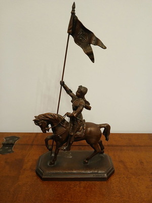 Γλυπτό Jeanne d’ Arc του Jean-Louis Gregoire σαν καινούργιο, κράμα μετάλλων