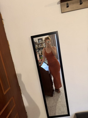 Crochet beach dress Zara like new, brown and orange, size M