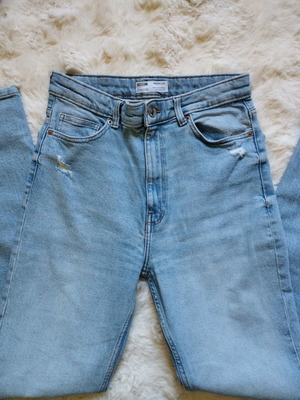 Bershka high-waisted jeans like new, blue turquoise, size L