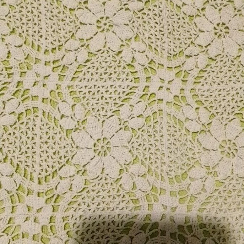 Handmade square table linen used, 0.45x0.45 m