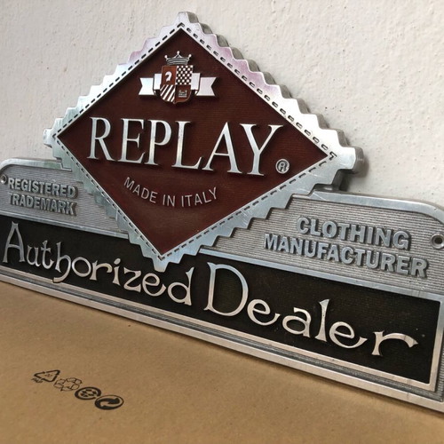 Replay wall metal sign like new
