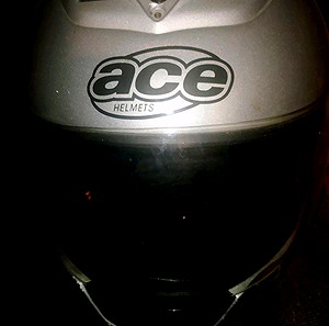 Κράνος μηχανής ace ασημί
