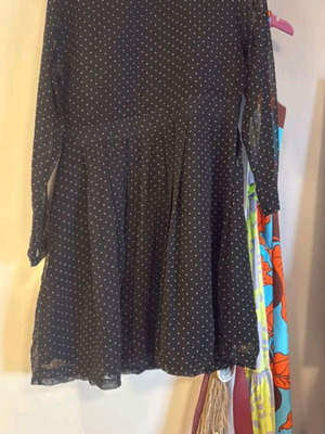 Compania Fantastica romantic polka dot dress large black like new