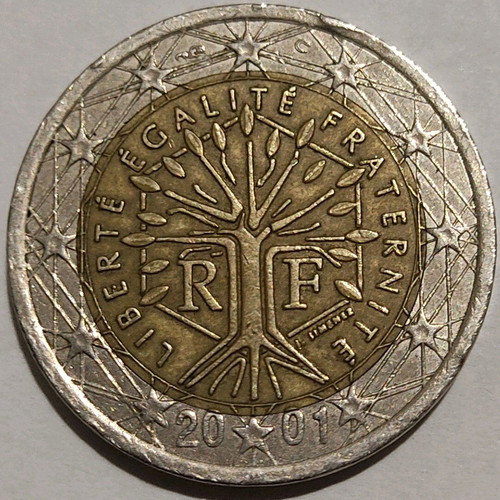 Collectible 2 euro coin France 2001 used