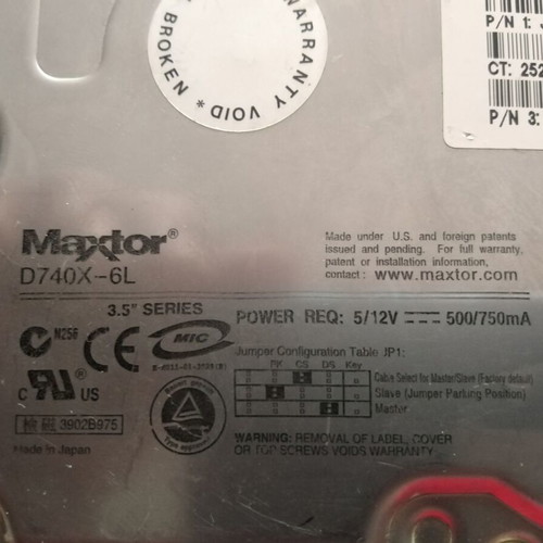 Maxtor D740X-6L 20GB 3.5" IDE HDD used