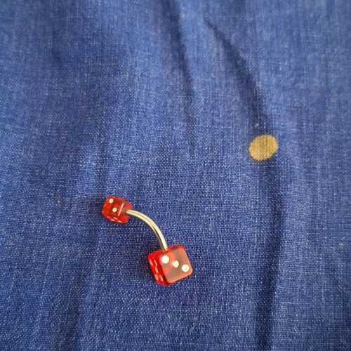 Barbell dice earrings set like new, multicolored