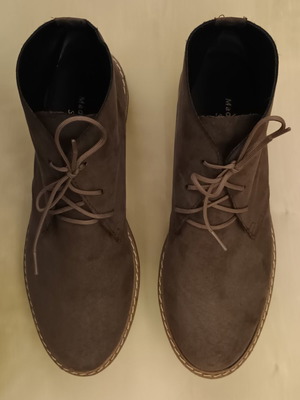 Suede ankle boots new, beige and brown, size 40