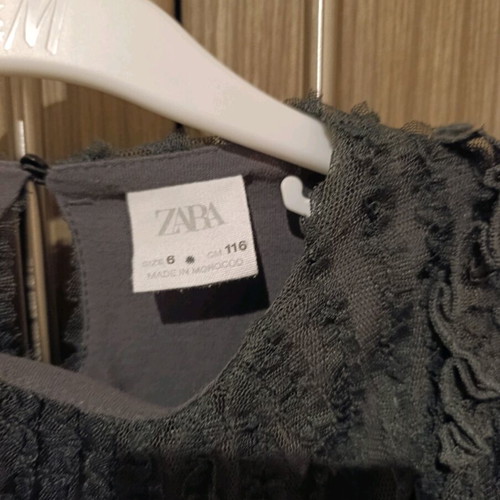 Φόρεμα Zara μαύρο τούλινο με φόδρα, 116cm, σαν καινούργιο