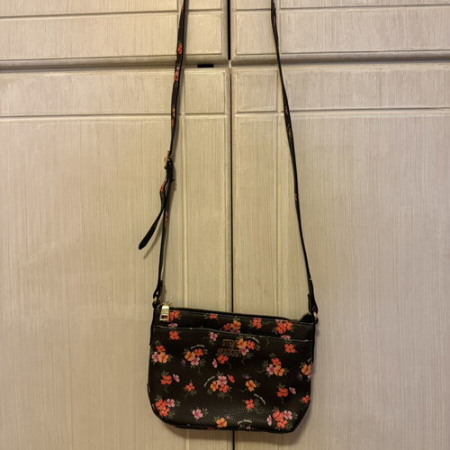 Steve Madden crossbody bag with colorful floral design, black
