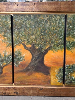Oil Painting Triptych The Olive Cycle like new