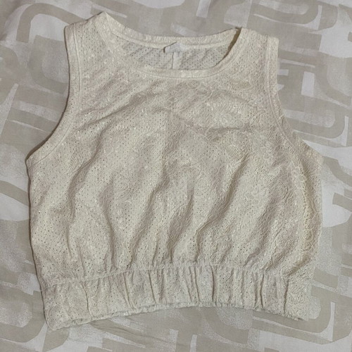 Zara cream top with elastic used, size small