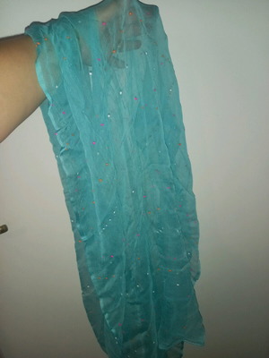 Scarf like new, thin, turquoise