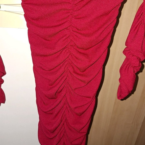 Mini dress with ruching and cups like new, red, size S