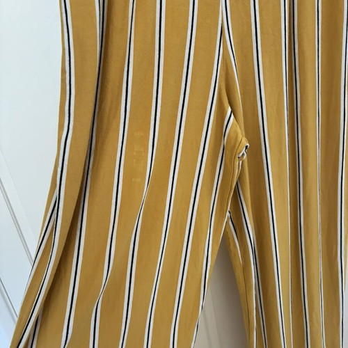 Bershka retro-style mustard striped summer jumpsuit size M like new