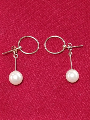 Silver 925 dangling earrings used, gold tone