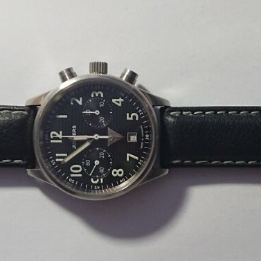 Junkers JU 52 Corrugated Sheet 6216-2 mechanical chronograph used, black