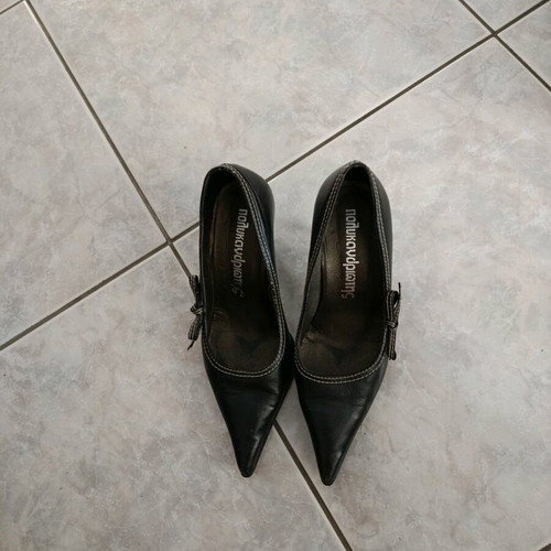 Leather pumps used, size 37, black and beige