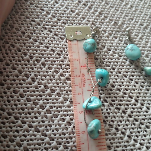 Sterling silver 925 earrings with turquoise, 6cm, like new