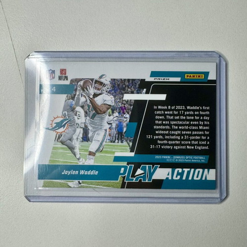 Donruss Optic Jaylen Waddle Play Action #4 Silver Holo Prizm card new
