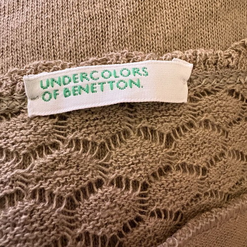 Benetton knitted top with lace details, like new, beige, size M