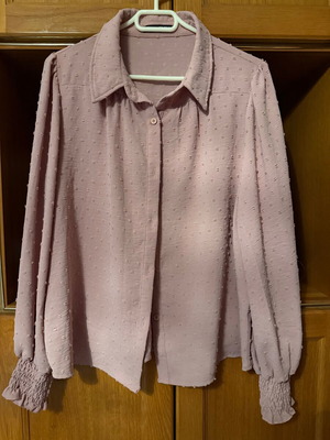 Shein pink shirt new with elastic cuffs XL
