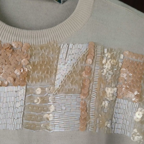 Leonard’s knitted women’s sweater used, off-white, size M