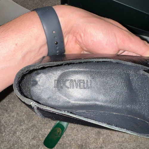 Men's leather loafers with tassel like new, black