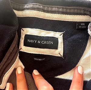Navy and green polo αντρικη