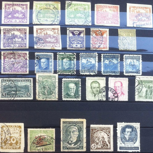 Czechoslovakia stamps used, set of 27 from 1918 to 1954