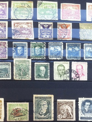 Czechoslovakia stamps used, set of 27 from 1918 to 1954