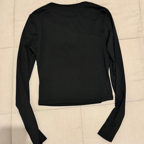 Shein blouse new, black with gold metal decorations, size M