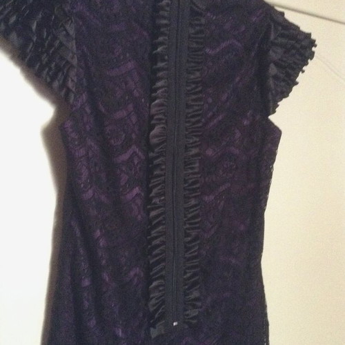 Evening purple dress ZIC ZAC with lace and satin details like new