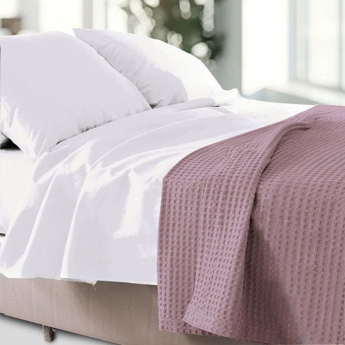 Cotton Pique Blanket Single 160x240 Light Dusty Rose