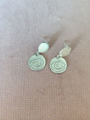 Handmade silver 925 earrings used, eye design