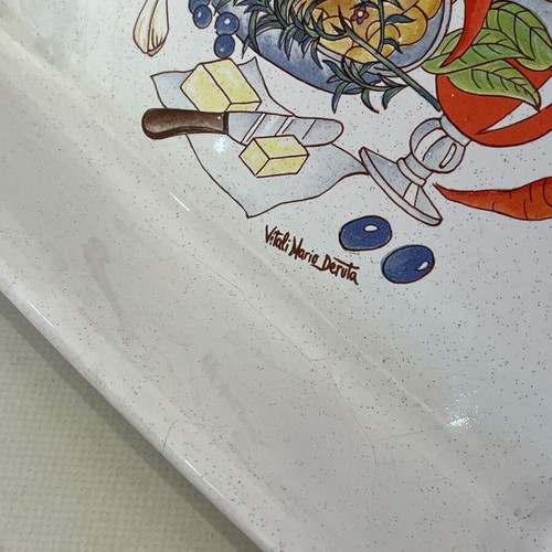 Vitali Mario Deruta ceramic bakeware used, Italian origin 7x38x25