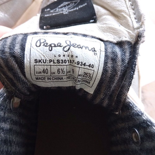 Pepe Jeans silver metallic athletic boots used, size 40