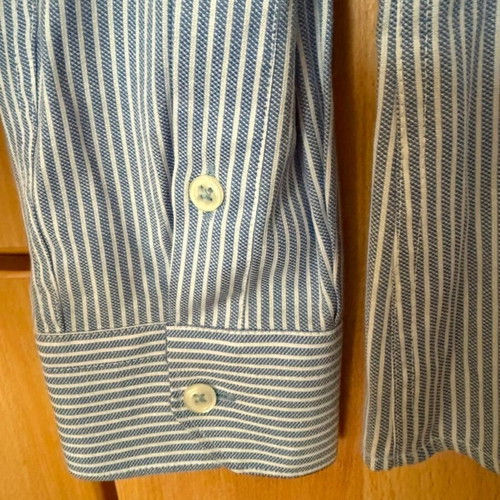 Striped men's shirt size L like new, blue and white