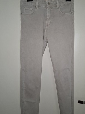 Pants dark beige fitted with pockets, used, size M