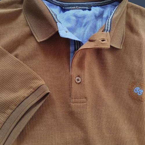 Canadian Country men's polo shirt, tobacco color, 3XL