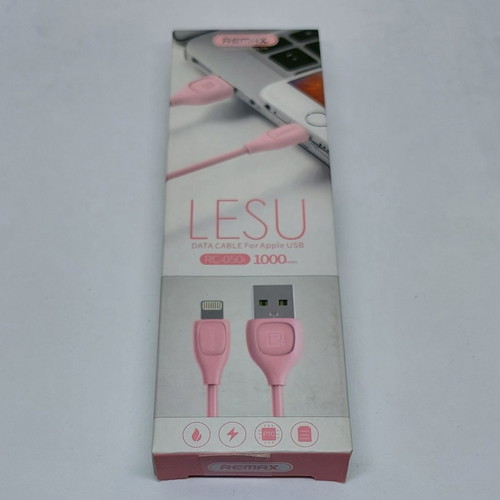 Remax Lesu USB Cable for Apple Devices, new, pink, 1 meter